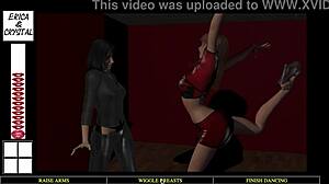 Erica and Crystal play with shaved pussies