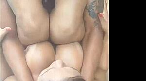 Paty sets the pool on fire with her big tits