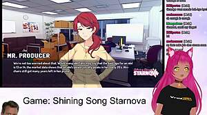 Vtuber intensely plays shining song starnova aki route part 3 with petite anime girl