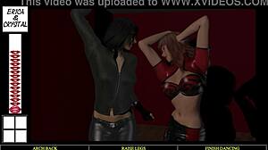 Erica and Crystal play with shaved pussies