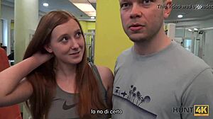 Hunt4k training your girlfriend with sneaky blowjob action.