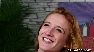 hey, you wanna see this wacky model swallow a huge sperm load on her face?