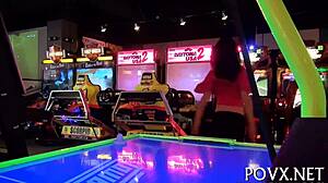 beauty with petite tits bows down for blowjob and hard fucking to orgasm