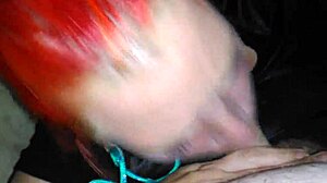 Redhead Performs Intense Blow Job In Reality Setting
