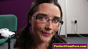 British Babe Sucks Cock in Classroom with Cum Finish