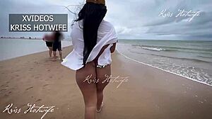 Wife Explores Moises Path in Porto Seguro Beach Wearing Naughty Bikini