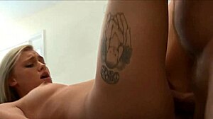 Intensely devouring the stepdaughter's tight little pussy.