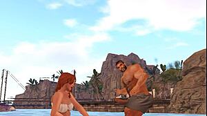 Hunky cam heyward meets lucky beach goer for monster cock fun.