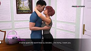 dusklight manor audrey and john bang on table while others linger nearby