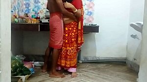 Local Indian Wife in Red Saree Has Hardcore Sex