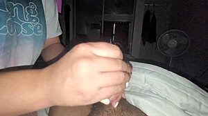 Oh wow, this handjob on a big black monster cock is incredible!