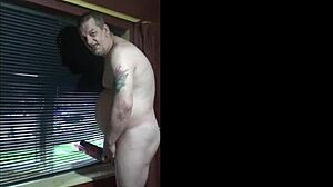 Shy Bisexual Guy Masturbates Naked at Window