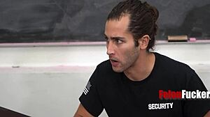 Thief's delicious cock punished in garage by felonfucker 😈