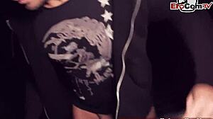 Skinny redhead picked up for street casting interview turns into german sex