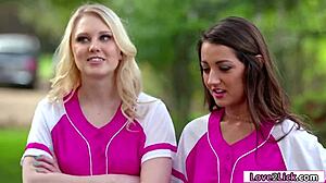 Three attractive women enjoying intimate group activities