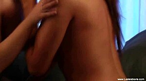 Sweet pussy juice shared with girlfriend. Lesbian MILF and babe in glamour.