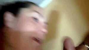 Blowjob queen Jamie Cummings shoves black dick in her mouth, loving those natural tits! 😍💦