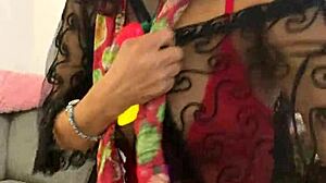 Mature Latina Anna Maria in Red Lingerie Christmas Special