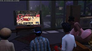 big ass black wife gets fucked near her old man in 3d porn game.