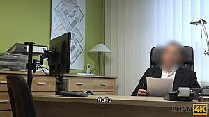 tattooed teen gets pounded hard for cash in casting desk scene