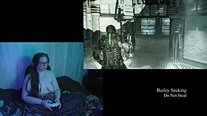 Watch me play Deadspace naked with my big natural tits out.