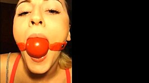 She's your gagged blonde secret in bondage