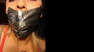 She's your gagged blonde secret in bondage