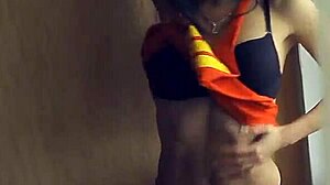 Teen models striptease dancing nude in fashion show.