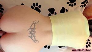 after walk, girlfriend gives romantic blowjob then doggy