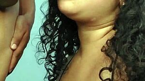 I cum on my sister-in-law's huge tits in a casual scene