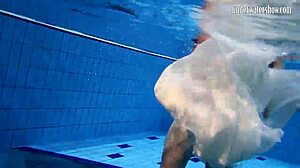 Dark-Haired Teen Andrea Shows Off Hottest Ass While Floating in Pool