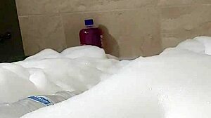 cyno enjoys solo bubble bath in cosplay