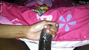 Ebony BBW Milf Performs Handjob on Webcam