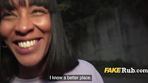 Public Pickup: Black Amateur Kneels for Cash and Interracial Fun.