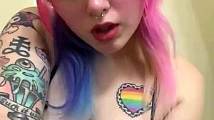 Alice Bangz Cleans Her Bathroom With Tattoo And Bent Over