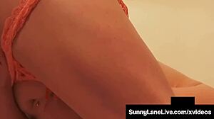 sunny lane finger fucks her juicy wet pussy
