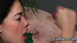 i get cumshot on my face gulping all the ejaculate.