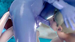 three animated dickgirls drill each other’s asses and spill cum everywhere in 3d futanari