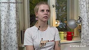 Pixie teases with heart-shaped butt plug play