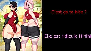 hentai joi with sarada and sakura futanari in wild assplay