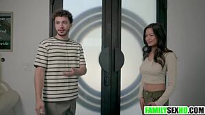 Step Mom Catches Step Son and GF Filming Hardcore Porn