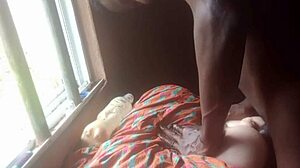 Amateur group scene with big ass and black participant.