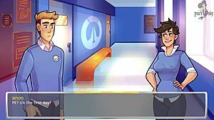 Sinfully fun games in Overwatch academy with big tits and sexy bathing.