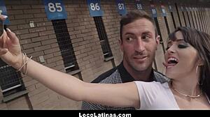 spanish latina teen gets drilled by pro athlete outdoors