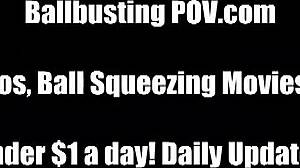 I bust your balls in femdom lesson