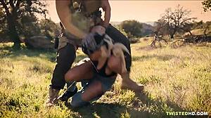 Blonde Fugitive Girl Luna Star Ends Up Fucking Her Capturer in Cowgirl Ride