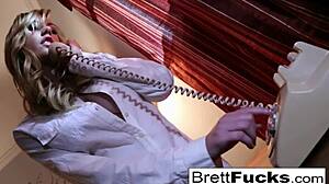 Busty Brett Masturbates In Her Red High Heels