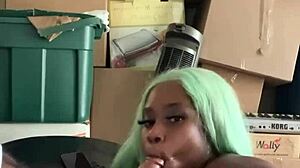 Neighbor helped move, so I deepthroated his big black cock.