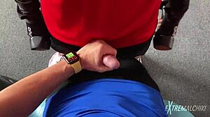 Twinks having blowjob outdoors in public 😏