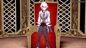 Why does Arlecchino give footwork and blowjob in Genshin Impact fantasy?